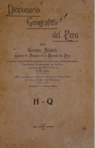 T-GPM013 – Diccionario geográfico del Perú. Sociedad Geográfica de Lima