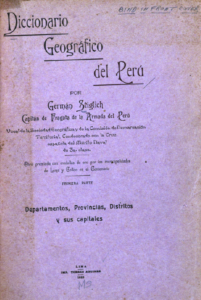T-GPM013 – Diccionario geográfico del Perú. Sociedad Geográfica de Lima Parte 1